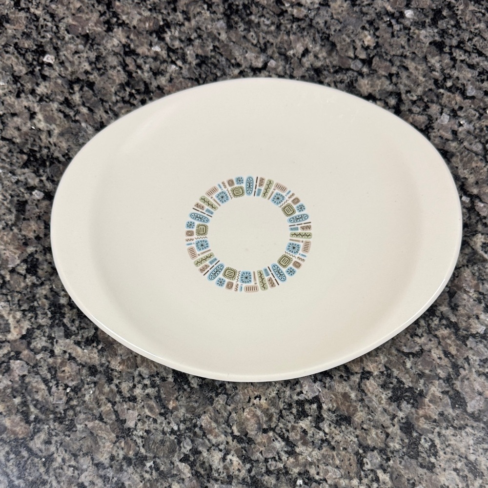 Canonsburg Pottery mid century modern Temporama automic 12” platter